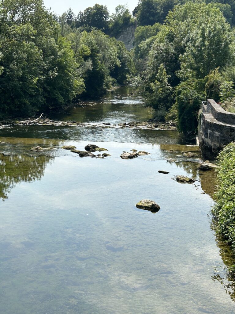 Die Areuse auf dem Weg zur Mündung in den Neuenburgersee